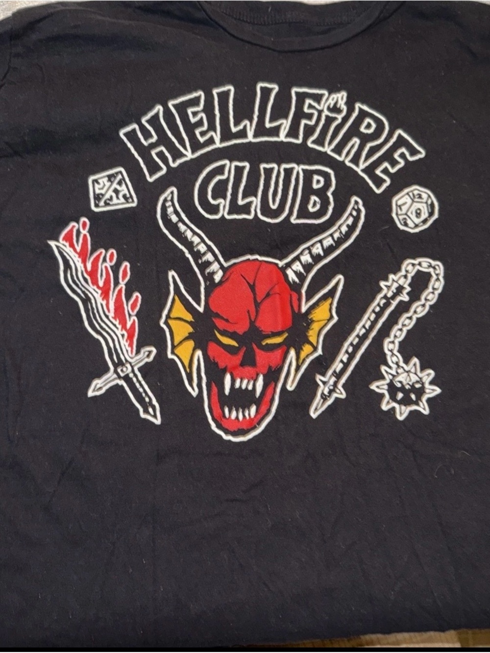 Hellfire Club Graphic Tee - Red & Yellow Demon Design